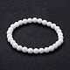 Blanc bracelets naturels stretch jade perles BJEW-F202-06-1