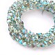 Vacuum Plating Electroplate Glass Beads Strands EGLA-A004-FR01-3