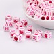 Mixed Cube with Letter Opaque Acrylic Beads X-SACR-S178-04-1