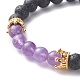 Natural Mixed Stone Beads Stretch Bracelets BJEW-JB06605-9