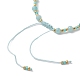 Bracelet réglable en perles tressées en amazonite naturelle et en verre BJEW-JB10137-07-4