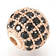Perles de zircone cubique micro pave en Laiton ZIRC-Q013-10mm-143RG-2