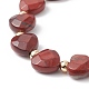 Braccialetto di perline cuore di pietre preziose per le donne BJEW-JB08697-6