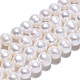 Hebras de perlas de agua dulce cultivadas naturales PEAR-S001-9-10mm-3-3