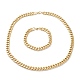 Placcatura ionica (ip) 304 set di gioielli per bracciali e collane con catena a maglia cubana in acciaio inossidabile SJEW-B019-03C-G-2