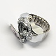 Platinum Тон железа кольцо простирания кварцевые часы RJEW-R119-08I-2