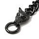 304 Stainless Steel Curb Chain Bracelet with Wolf Clasp for Men Women BJEW-E009-17EB-2