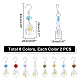 UNICRAFTALE 16pcs Glass Pendant Decorations with Stainless Steel S-Hook Mixed Color Teardrop Shape Crystal Suncatcher Suncatchers for Windows Christmas Day Party Wedding Pendant Ornament HJEW-UN0001-16-3