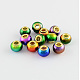 Spray Painted Bright Glass European Beads GPDL-R007-M6-1