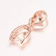 Real Rose Gold Plated Brass Pendant Pinch Bails X-KK-E702-05RG-NF-1