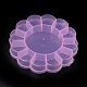花のプラスチックビーズ保存容器  13のコンパートメント  ピンク  15.5x15.5x2.5cm CON-Q023-21A-2