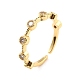 Прозрачное кубическое циркониевое плоское круглое открытое кольцо-манжета для женщин RJEW-C018-07G-4
