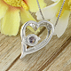 Coeur véritable platine laiton plaqué pendentifs en zircone cubique ZIRC-R014-78-2