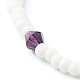 Perles de verre bicône en cristal autrichien imitation & bracelets extensibles en perles de verre opaque BJEW-JB06477-4