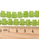 手仕事のランプワークビーズ  ガラススペーサービーズ付き  正方形  黄緑  6x6x5~5.5mm  穴：0.9mm  約54~55個/連  15.75~15.94''（40~40.5センチメートル） LAMP-B022-01O-5