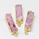 Electroplated Natural & Dyed Druzy Agate Links connectors G-N0168-015-2