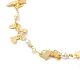 Coeur en laiton et abs en plastique perlé bracelets de chaîne à maillons pour femmes BJEW-G672-07G-2