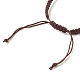 3 pz naturale occhio di tigre e pietra lavica e braccialetti di perline intrecciate turchesi sintetiche con teschio in lega BJEW-JB08114-02-6