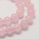Rosa naturale fili di perle di quarzo G-G735-46-8mm-3