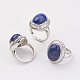 Naturales lapis lazuli anillos de dedo X-RJEW-P122-18-1