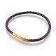 Création de bracelet tressée en cuir MAK-L018-02A-01-1