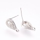 Brass Micro Pave Cubic Zirconia Stud Earring Findings KK-F753-04P-RS-2