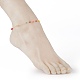 Bracelets de cheville en perles de verre à facettes AJEW-AN00379-02-4