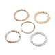 Ensemble de bracelets de perles rondes en bois naturel et howlite 5pcs 5 styles BJEW-JB08820-4