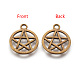 Tibetan Style Alloy Flat Round with Star Charms TIBEP-5248-AB-FF-2