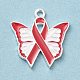 Pendentifs en alliage d'émail sur le thème du ruban de sensibilisation rose contre le cancer du sein ENAM-A147-01B-1