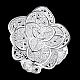 Laiton plaqué argent anneaux de mariage grande fleur RJEW-BB14638-2
