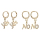 2 Paar Ohrhänger-Sets mit klarem Zirkonia und Wort „Ja“ und „Nein“ im 2-Stil EJEW-JE05272-1