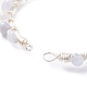 Bracelet de perles tressées en agate de dentelle bleue naturelle BJEW-JB07998-08-5