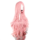 コスプレパーティーウィッグ  合成かつら  耐熱高温繊維  女性のための長い波のかつら  ピンク  39.3インチ（100cm） OHAR-I015-17A-2