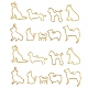 合金空枠ペンダント  UVレジンDIY用  エポキシ樹脂  プレスジュエリー  カドミウムフリー＆鉛フリー  犬の形  ゴールドカラー  18個/箱 PALLOY-CJ0001-120-1