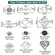 PH PandaHall 120pcs Flower Charms Connectors 12 Styles Heart Clover Pendants World Map Links Charms Tibetan Metal Charms for Valentine's Day Bracelet Necklace Earring Jewellery Making TIBE-PH0001-45-2