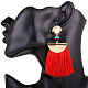 Boucles d'oreilles pompon à la mode pour femmes EJEW-N0020-018C-3