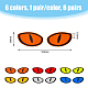 SUPERFINDINGS 6 Sheets 6 Colors Eye Shape Waterproof PET Car Stickers STIC-FH0001-11-2