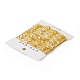 ラックメッキ金真鍮アズキチェーン  プラスチック長方形ビーズ付き  溶接されていない  カード用紙付き  オレンジ  15~15.5x4x3mm CHC-C026-28-4