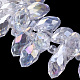 Electroplate Glass Faceted Teardrop Beads Strands X-EGLA-D014-01-3