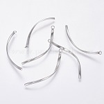 304 Stainless Steel Pendants, Twist, Stainless Steel Color, 40x2x1mm, Hole: 1.6mm