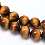 Chapelets de perles d'œil de tigre naturel, grade AAA, ronde, 6mm, Trou: 1mm, Environ 66 pcs/chapelet, 15.7 pouce