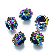 Rack Plating Rainbow Color Alloy European Beads PALLOY-S180-328