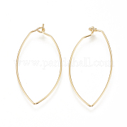 Brass Hoop Earrings Findings KK-S341-89