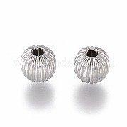 Круглые рифленые бусины из нержавеющей стали 304 STAS-I050-01-6mm