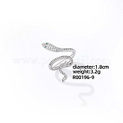 Змеиное платиновое латунное кольцо-манжета CL6952-4