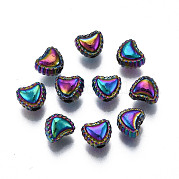 Perlas de aleación de color arco iris chapado en estante PALLOY-S180-341