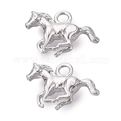 Pendentifs en laiton, breloques de chevaux, platine, 14x21x5mm, Trou: 2.5mm
