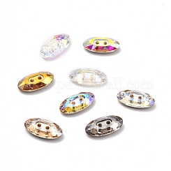 K5 Glass Rhinestone Buttons, Back Plated, Faceted, Heart, Mixed Color,  12x12x6mm, Hole: 1mm