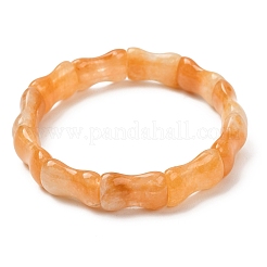 Pulseras elásticas de cuentas de jade y topacio natural de bambú para mujeres y hombres&nbsp;BJEW-K272-01Q